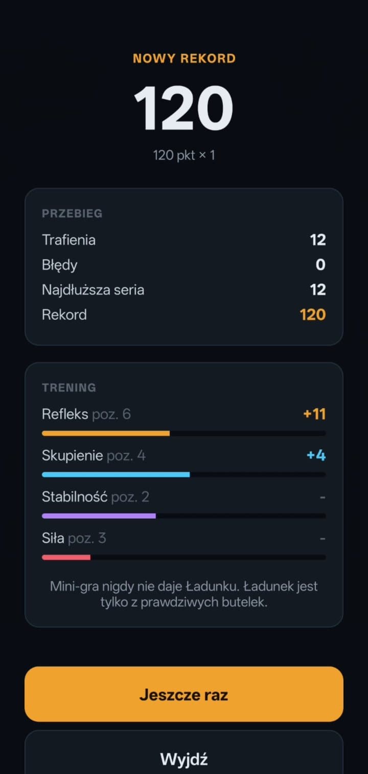 Sorting Hall round result: new record of 120 points, training Reflex plus 11 and Focus plus 4